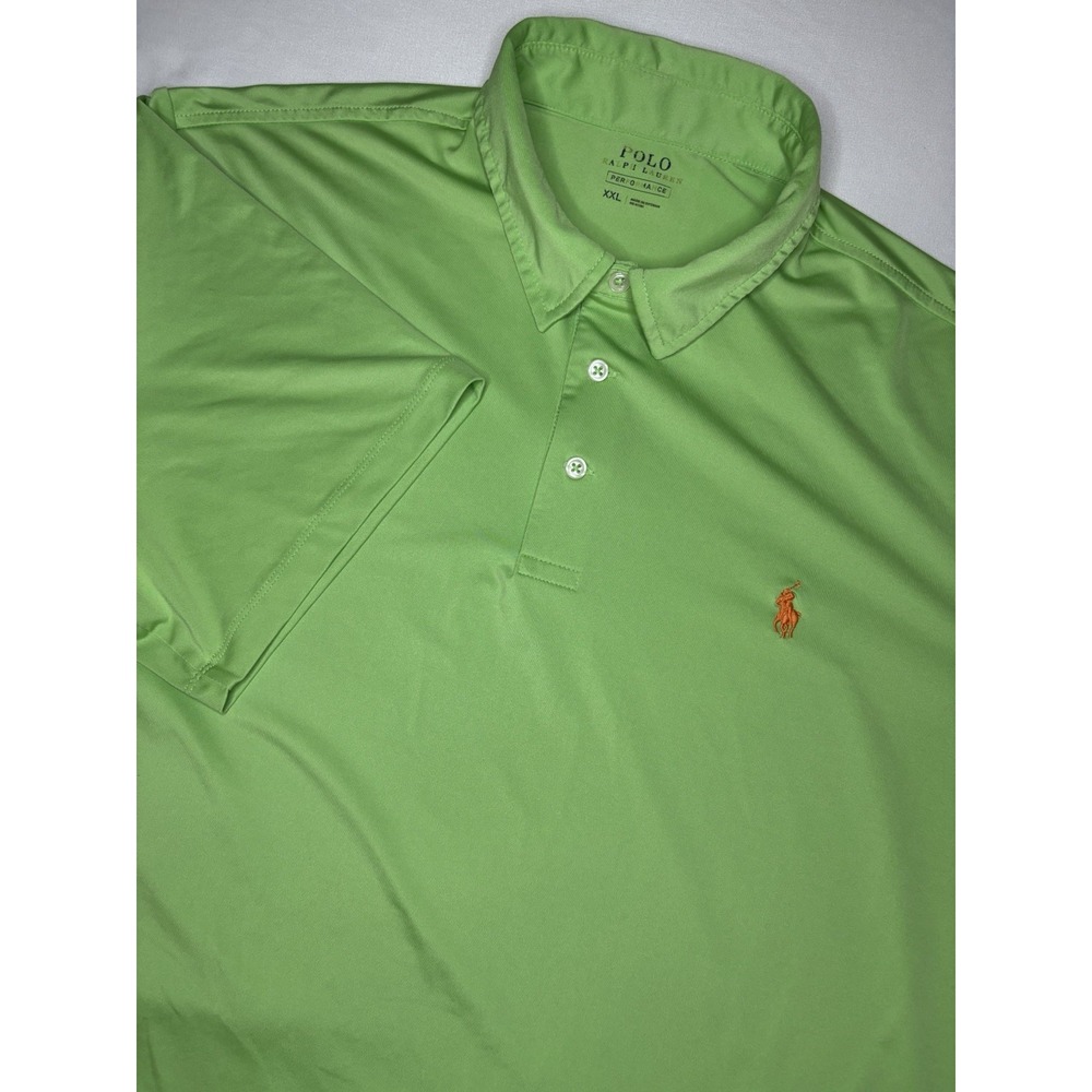Polo Ralph Lauren Performance Men's XXL Green Short Sleeve Polo Shirt Golf Pony